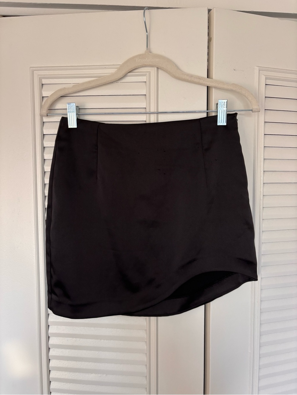 Bershka Black Women's Mini Skirt with Sleek Asymmetric Hem